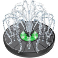 Yzert Glass Solar Fountain Floating 3.5W 2200mAh, Colorful LED, Bird Bath | Solar Water Fountain Pump Green Flower, 4 Fixers & 7 Nozzles for Garden, Outdoor, Pond, Pool - color: Black Panel White Lights