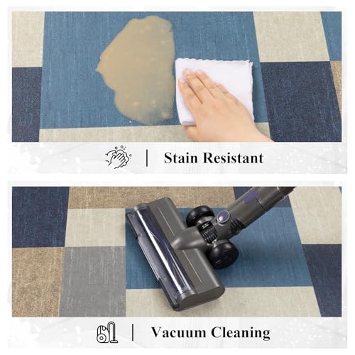 Anti Fatigue Kitchen Mat, Non Slip Cushioned Standing Floor Mat, Waterproof Kitchen Runner Rug, Farmhouse Comfort Padded Mat for Sink, Laundry, Office, Blue, 24''x71'' - color: Blue