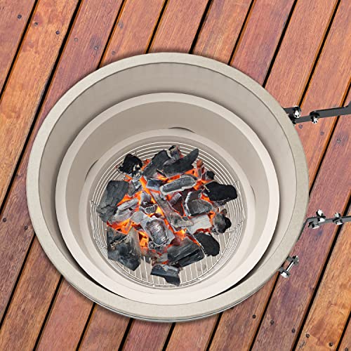 DELSbbq Charcoal Ash Basket for X-Large Big Green Egg Grill | Stainless Steel High quality, resists wear, Convenient Handle for Effortless Ash Cleaning, Boosts Air Circulation