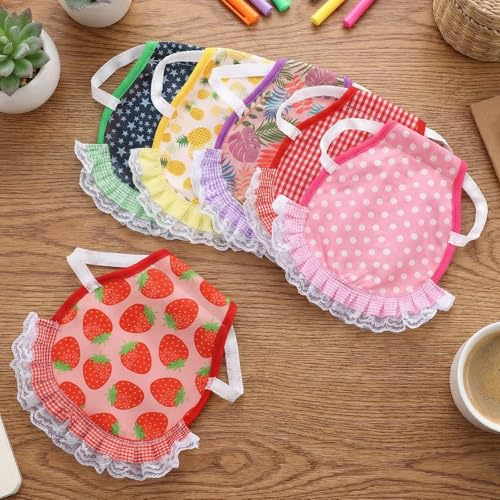 6Pcs Adjustable Chicken Saddles Breathable Hen Feather Protection Aprons | Breathable canvas fabric,adjustable elastic straps,full feather protection,fit small medium hens,smooth scratch-proof edges - color: Sweet Fruit