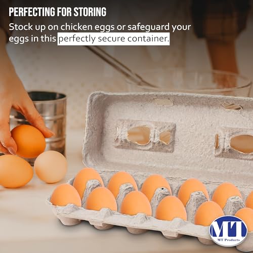 MT Products Blank Natural Pulp Egg Cartons Bulk - Made in USA - Holds Up to Twelve Eggs - Cardboard Material Perfect For Storing Extra Eggs (Pack of 5) - size: Standard