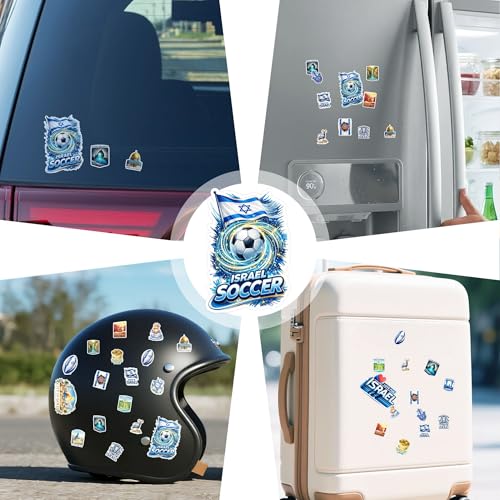 100 PCS Israel Travel Stickers Pack, Landmark Food Nature Flag | 9 Pre-cut Sheets, Vinyl Waterproof Sticker for Water Bottle Laptop Scrapbook Helmet, Gifts for Adults Teens Students - color: Israel Travel Sticker