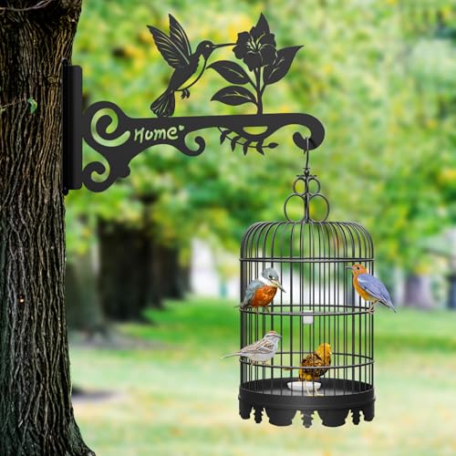 Metal Plant Hooks (2-Pack) - Decorative Wall Hangers with Bird Design for Indoor & Outdoor Use - Hanging Brackets for Plants, Flower Baskets, Bird Feeders, Lanterns - Patio, Garden, Home Decor