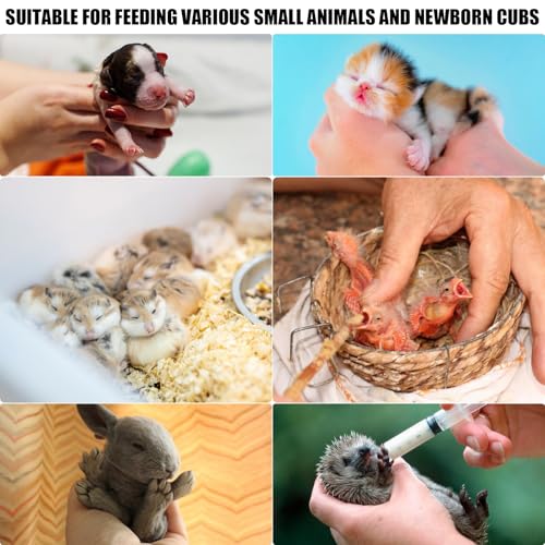 Baby Bird Feeding Syringe Kit,14pcs Newborn Pet Hand Feeder Syringe Set, Parrot Feeding Tubes Set for Small Baby Birds Pet Kittens (E) - color: E