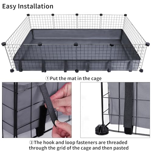 Guinea Pig Cage Liner Pet Bedding Base Waterproof Oxford Guinea Pig Cage Bottom Suitable for C & C Cage Panel (No Cage)(27x56 Inch) - size: 56.0"L x 27.0"W x 4.3"H
