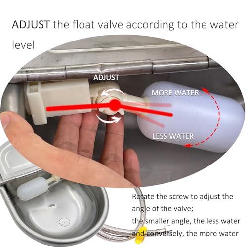 Automatic Water Dispenser for Dog Water Bowl Dispenser Large Size Stainless-Steel Waterer Feeder Self Filling Water Trough for Poultry and Livestock (Metallic Gray, Large) - color: Metallic Gray