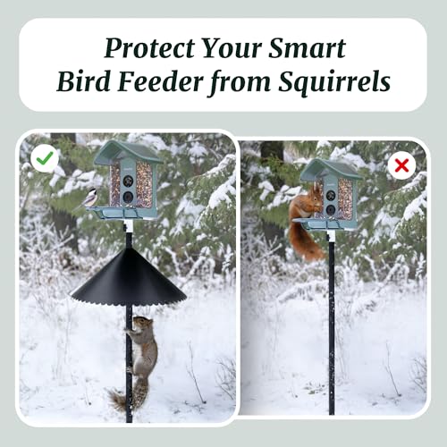 19 Inch Squirrel Baffle for Bird Feeder Pole, Fits 0.67" to 1.38" Poles, Wrap Around Bird House Guard, Heavy Duty Weatherproof Outside Squirrel Stopper for Shepherd Hooks,