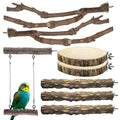 8pcs Natural Bird Perches for Cage, 5.9“ Small Wood Bird Perch for Parakeet/Cockatiel, Bird Cage Stick, Bird Branches for Cages, Birdcage Accessories for Parrot Conure