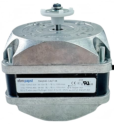 for ebm-papst M4Q045-CA27-04 Freezer Condenser Fan Motor, 115V AC Fan Motor Compatible with Qideyipe,0.45/0.5A 50Hz/60Hz 1550RPM,Refrigerator Cover Pole Motor M4Q045-CA27-04