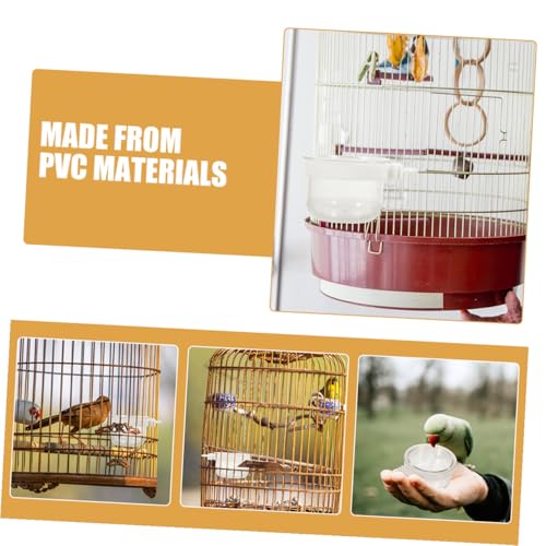 Toyvian Acrylic Bird Food Water Cups, 10pcs Detachable Hanging Cage Bowls for Parrots Parakeets Canaries Finches Clear Small Animal Feeder Dishes for Cages Easy to Clean