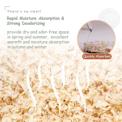 MANON ROSA Wood Shavings for Bird Bedding - Natural Aspen Soft Low-Dust & Odor-Control Nesting Material for Parakeets Parrots Rabbits Cockatiel for Cages, Nest Boxes, Small Pet Litter - size: M(1.1lbs)