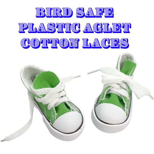 5604 Pk4 Sneaker Shredders by M&M - Mini Cotton Canvas Rubber Sole Aglet Lace Foot Toy, Easy to Stuff with Material, Perfect for Parrot Parrotlet Budgie Cockatiel African Grey