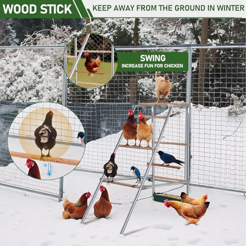 Chicken Coop Roosting Perch, Chicken Bars Roosting Ladder with Leg Bands for Perch, Backyard Poultry, Farm