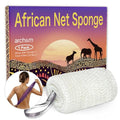 ARCH&M Authentic African Net Sponge Afro Scrub | 53" Long Exfoliating Back Scrubber, Quick-Dry Shower Loofah, For Women and Men Daily Use, Gentle on Sensitive Skin - color: Off-white