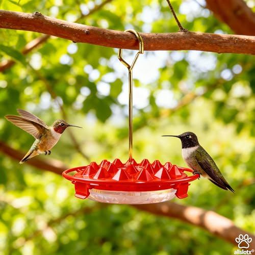 Hummingbird Feeders for Outdoors Hanging - 25 Ports 16 oz Nectar Capacity, Ant Wasp Bee Proof, Leak-Proof with Sealing Ring, Reinforced Hanging Hook, Easy to Clean by Includes Cleaning Brushes - size: 16 oz