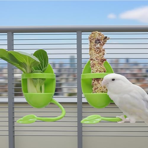 2pcs Cuttlebone Holder for Bird Cage, Plastic Food Holder for Cuttlebone for Birds, Parakeets, Cockatiels, Budgies and Finches - Cuddle Bones Feeding Rack