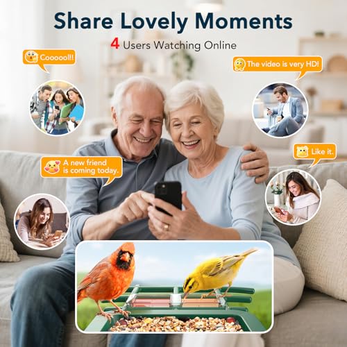 PeckCam® Bird Feeder with Camera Solar Powered 2K Live Video Auto Capture | AI Bird Species Identification, Instant App Alert, IP65 Waterproof, Easy Setup, Backyard Bird-Watching, Gift for Bird Lovers - color: Green