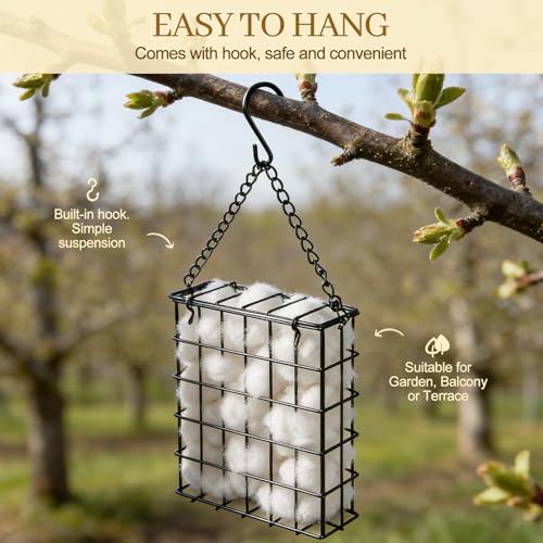 Bird Nesting Material Holder, Handmade Fiber Bird Nesting Material, Refillable Bird Shelter, Outdoor Bird Nesting and Resting Spot, Gift for Animal and Bird Enthusiasts (3 Set) - color: 3 set