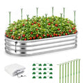 Garden Netting Kit for Raised Beds, 4.9 x 2.3 FT Fine Mesh Plant Cover with Support Stakes & 8 Clips, Wind-Resistant Insect Bird Barrier for Seedlings, Vegetables, Fruits & Patio Planters - size: 4.9×2.3 FT-Oval Shape