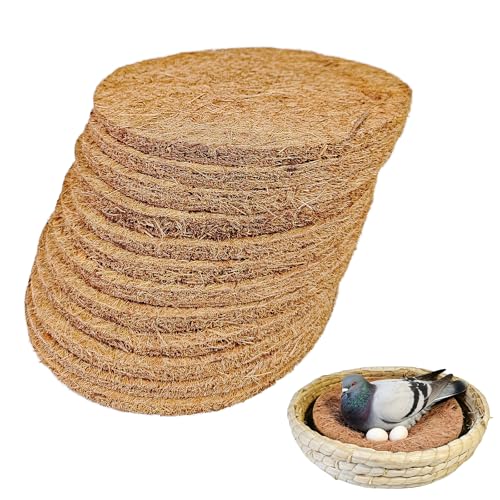 12PCS Pigeon Nest Pads Coconut Fiber Bird Nesting Material for Chicken - size: 12 Pcs