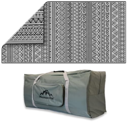 Black & Cream 8x16 Indoor/Outdoor Mat - color: Black & Cream, style: 8' x 16'