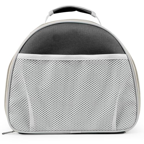 Bird Travel Carrier Cage, with Stainless Steel Metal Window and Wood Perch, Portable Bag for Cockatiel Parakeet Conure Green Cheek Budgie (Black, Steel Window) - color: Black