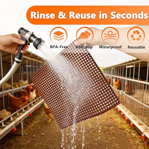 6 Pack Chicken Nesting Pads, 12"x12" Plastic Reusable Nesting Pads | Washable Nesting Pads for Chicken Coop, Laying Box Pads, Nesting Box Pads for Chicken Coop Accessories