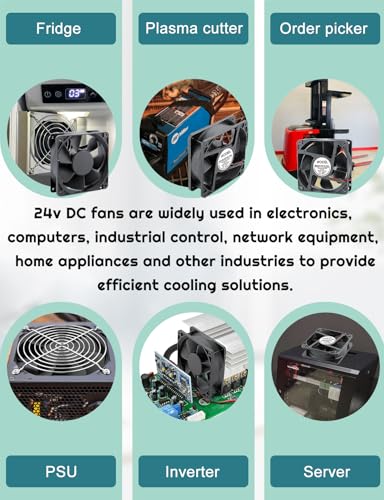 DC 120mm x 38mm 24V Brushless Cooling Fan Dual Ball Bearing 2Pin for DIY Ventilation Exhaust Projects - size: 12038