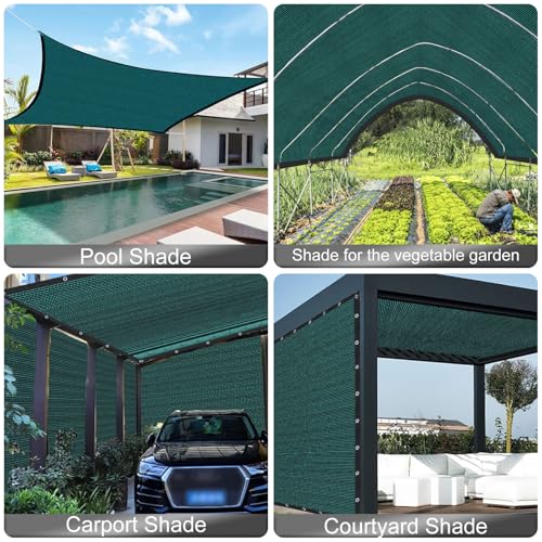 80% Sun Shade Cloth,Pergola Shade Cover Canopy with Grommets,Sun Screen Fabric Tarp for Patio,Outdoor,Garden,Backyard[Green 5×6FT] - size: 5X6FT
