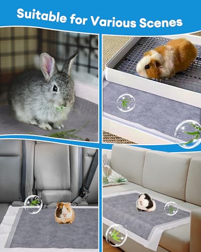 BUCATSTATE 29 Count Disposable Guinea Pig Cage Liners, Super Absorbent Guinea Pig Bedding, Bamboo Charcoal Odor Control Pee Pads for Rabbits, Ferrets and Small Animals (18''x24'') - size: 29 Count