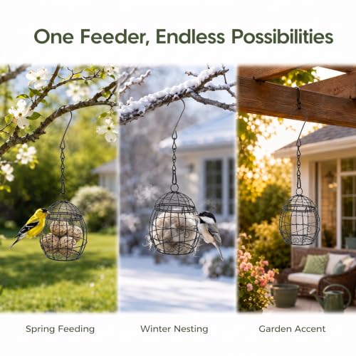 TJE Hummingbird Nest Material Holder, 2 Pack Hanging Cager