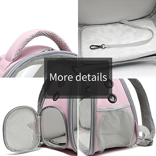 Portable Travel pet Backpack Carrier Hamster Bag Guinea Pig Bird Small Dog cat Turtle Carrier Rabbit Cage Squirrel Bearded Dragon Breathable Hangbag (Pink+Accessories) - color: pink+accessories