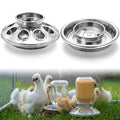 Potchen 2 Pcs Baby Chick Feeder and Waterer Base, Galvanized Steel Feeding Tray with 8 Holes, 1 Quart Compatible with Mason Jars & Standard Jars for Small Birds Chicks(Feeder and Waterer) - style: Feeder and Waterer