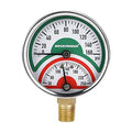 MEASUREMAN Tridicator, Thermo-Manometer, 2-1/2", 0-160psi/30-250 deg F, Black Iron Case, 1/4" NPT Lower Mount Pressure Gauge - size: Lower Mount-Dry