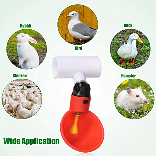 Outus 50 Pack Chicken Waterer PVC Tee Fittings, Fully Automatic Poultry Waterer PVC Fittings for Threaded Chicken Water Nipples, Cups, Drinker, Feeder, Duck, Quail, Turkey Coop Accessories, White