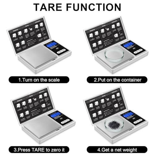 Fuzion Digital Pocket Gram Scale 0.01g x 200g - Jewelry Scale Portable | Easy of Use, Tare Function, 6 Modes Ounces Grains, Batteries Included, Mini Scale for Jewelry, Coins, Herb, Small Food - color: Silver