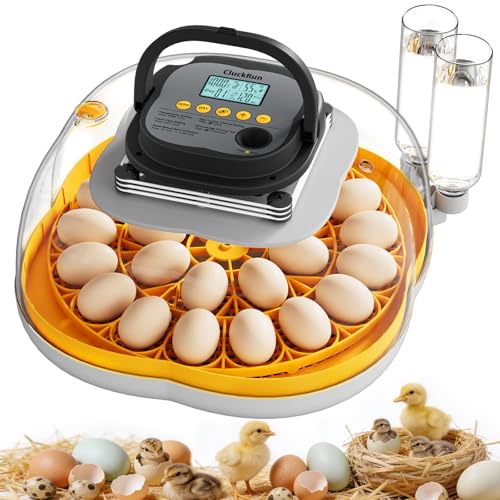 25 Egg Incubators for Hatching Eggs, Auto Turning, Temp & Humidity Control | Auto Water Refill, Auto Egg Turning, Turning Timer, Incubation Timer, Built-in Egg Candler & Protective Wall Design - color: Yellow, size: 25 Eggs