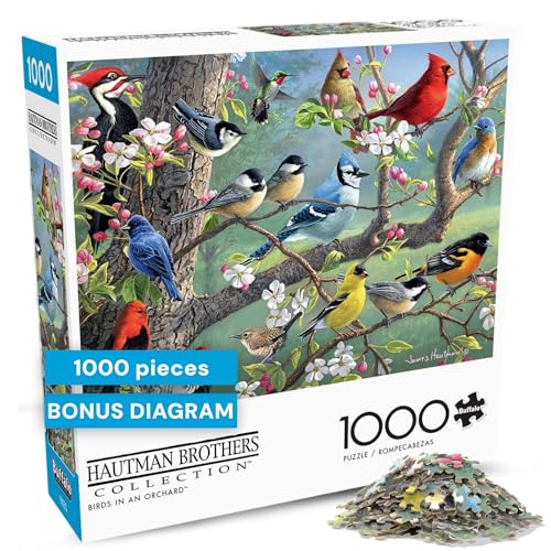 Buffalo Games Hautman Brothers Birds, 1000 Piece Jigsaw Puzzles for Adults | Poster Included for Adults, Less Guesswork, Precision-Cut Pieces, Snap Fit, Less Puzzle Dust, Made in USA