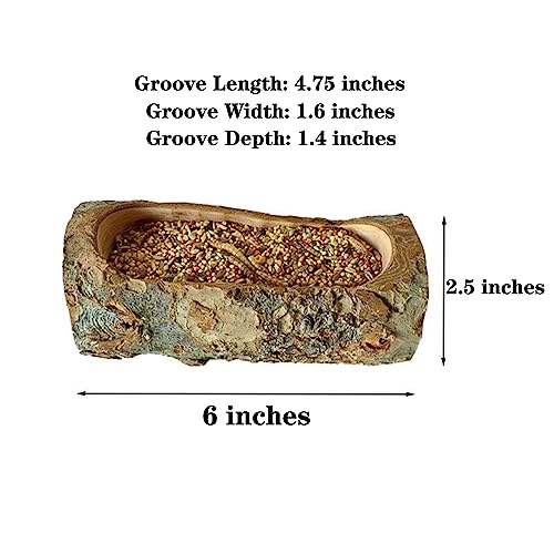 Apple Wood Feeding Bowl for Small Animals, Food Dish for Hamster, Guinea Pig, Chinchilla Rat Gerbils - color: Large Groove Bowl