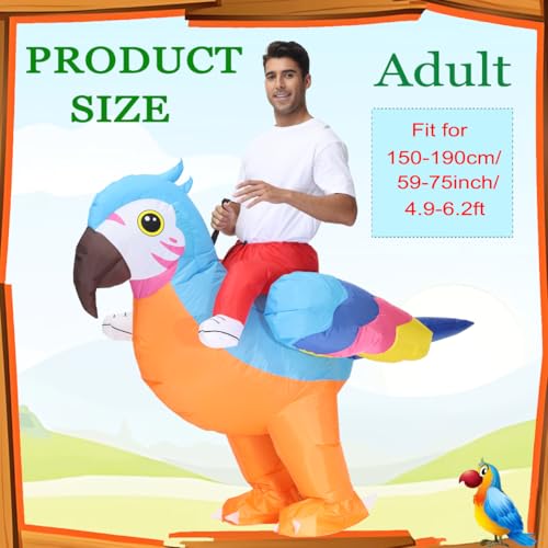 JASHKE Parrot Costume Adult Inflatable Parrot Costumes Inflatable Halloween costumes Blow up Costume Adult