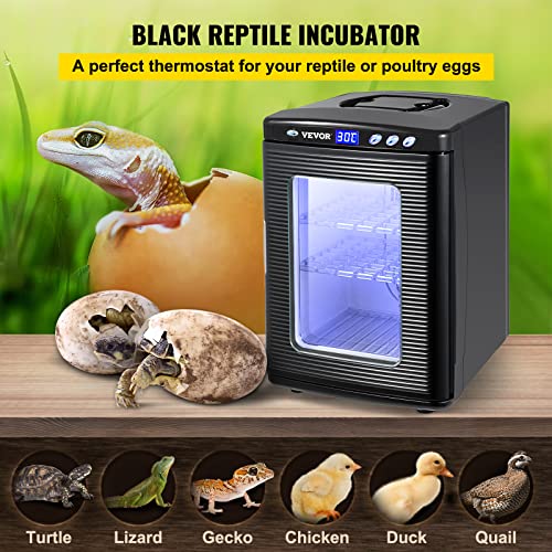 Happybuy Black Reptile Incubator 25L Digital Incubator for Small Reptiles with Cooling and Heating 5-42C - color: Black