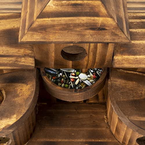 COLEBA Bird Houses for Outside,Outdoor 5 Hole Bird House Room for 5 Bird Families Bluebird Finch Cardinals Hanging Birdhouse for Garden
