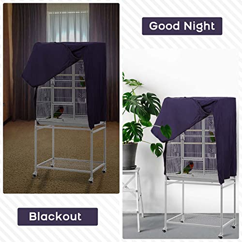 QBLEEV Birdcage Covers, Breathable Universal Bird Parrot Cage Cover Shade | Blackout windproof light-proof covering reduces distractions night accessories cloth without cage-24.8x17.7x31.5in (LxWxH) - color: Blue