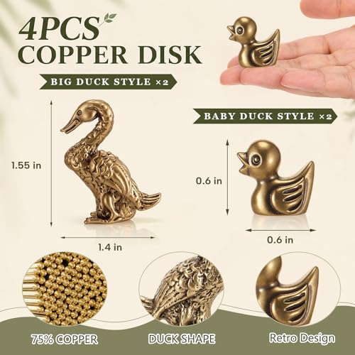 4 Pcs Mini Bird Bath Copper Ornaments Bird Bath Purification Disk Birdbath Cleaner Single 1 oz Weight Universal Fit for Outdoor Birdbaths, Bowl (Duck) - style: Duck