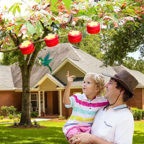Mini Handheld Hummingbird Feeders with Clips, 8-Pack | Clip On, Small Plastic Hummingbird Feeders for Windows, Outdoors, Railing, Tree Branch & Flowerpot