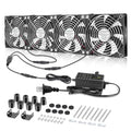 4X 120mm Server Rack Fan with Speed Control 110V 240V Ball Bearing | Big Airflow DIY AC Fans for Mining Rig, Crawlspace, Basement, Refrigerator, Greenhouse Cooling - size: 120x25mm x4
