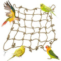Tfwadmx Natural Bird Rope Net, Large Size - 24''X24'' Parrot Swing Hammock, Bird Climbing Ladder Hanging Cage Perch Chew Toys for Budgies Macaw Conure Finch Cockatoo Budgie African Grey Parakeet