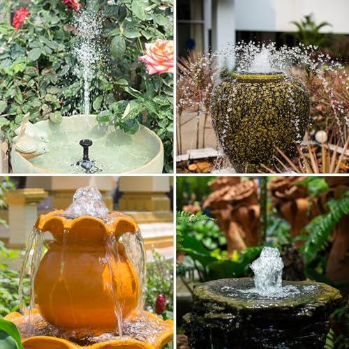 AISITIN 2.5W DIY Solar Fountain Pump with 6 Nozzles & 4ft Flexible Hose | Solar Water Pump for Bird Baths, Garden Ponds, Fish Tanks, and Patio Water Features – Quick Setup - size: 2.5W (1 Pack)