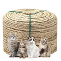 1/6 Inch Natural Sisal Rope, 164-Feet, 50m, for Cat Scratching Post, Tower, DIY Hemp Twine, Replacement, Sisal Fiber, Biodegradable, 4mm Diameter - color: Natural, size: 1/6 inch by 164 feet