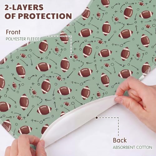 SmoothNovelty 5 Pack Football Baby Burp Cloths Soft Absorbent Burping Rags for Newborns 19"x9" Spit up Cloths for Boy Girl Newborn Baby Shower Registry Gifts Set Nursery Decor - style: Football